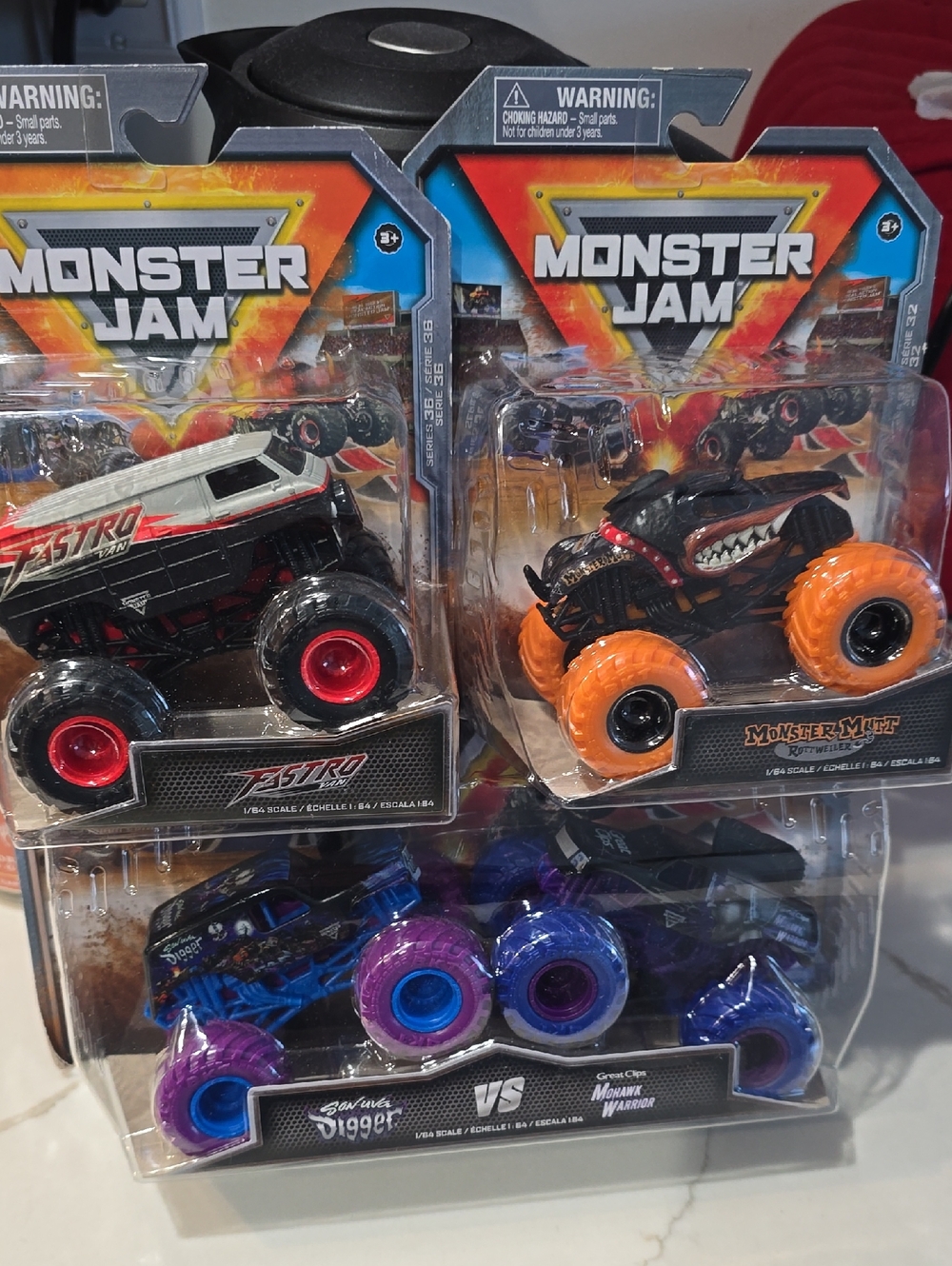 4 PACK  Monster JAM Trucks Toy Set
